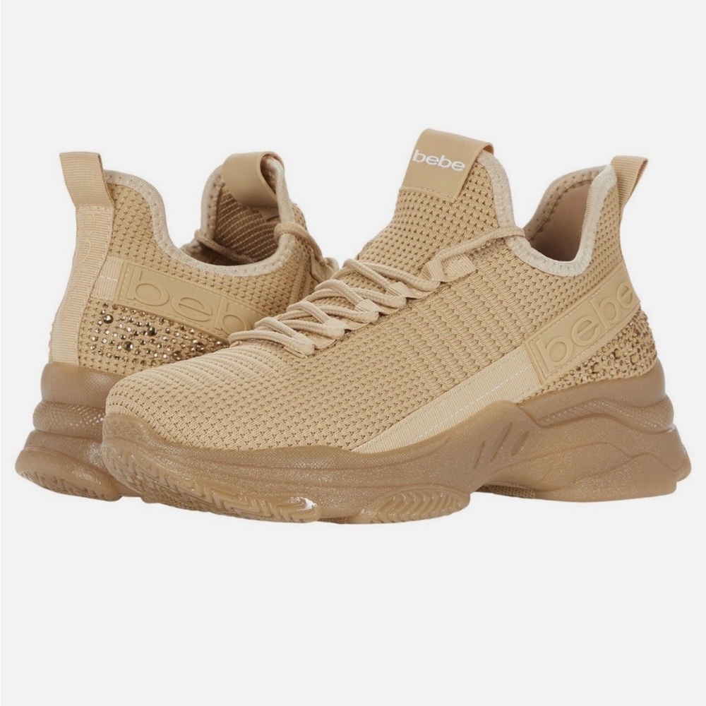 Bebe Tan Analia Mesh Athletic Casual Sneakers Size 9 Women’s